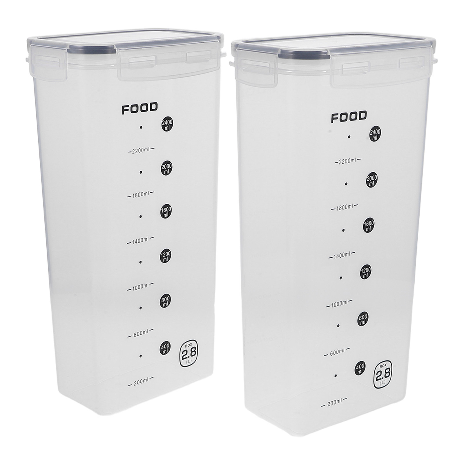 Food Storage Containers Plastic Box - 2Pcs Clear Grain Storage Box Airtight