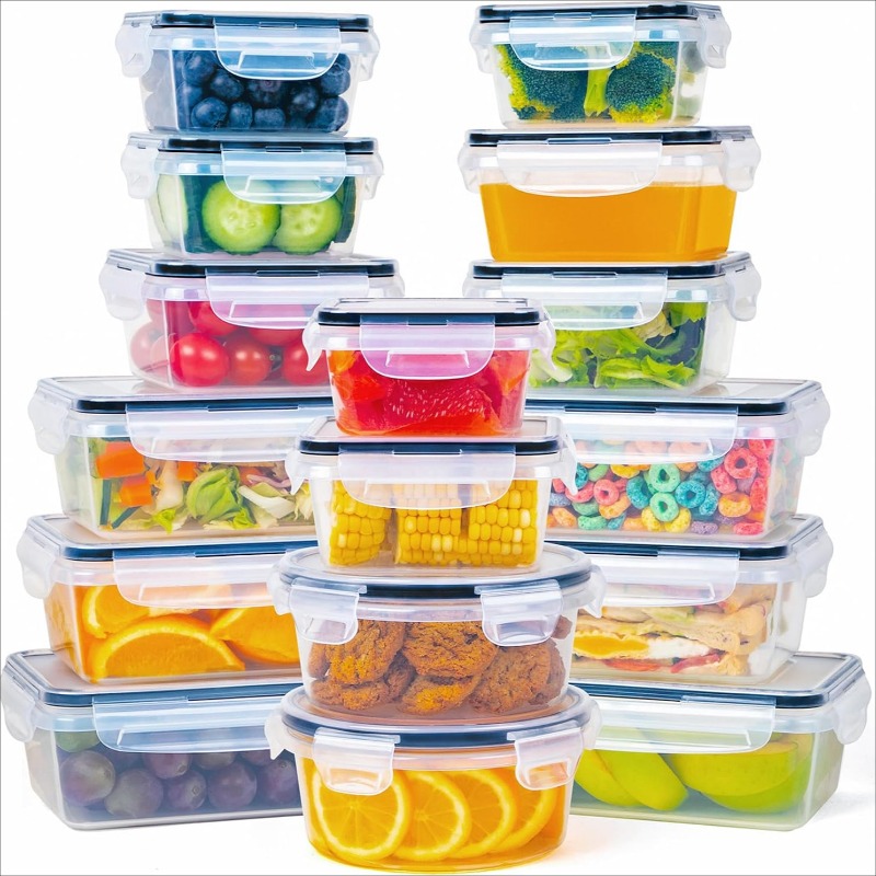 Food Storage Vegetables - 6-Piece Plastic Food Storage Containers Set,
