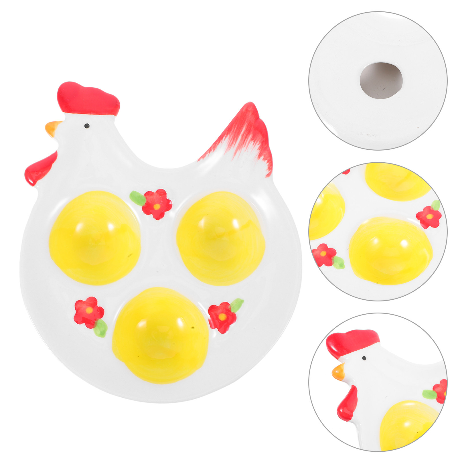 Egg Storage Holder - Chicken Shaped Egg Holder Three Slot