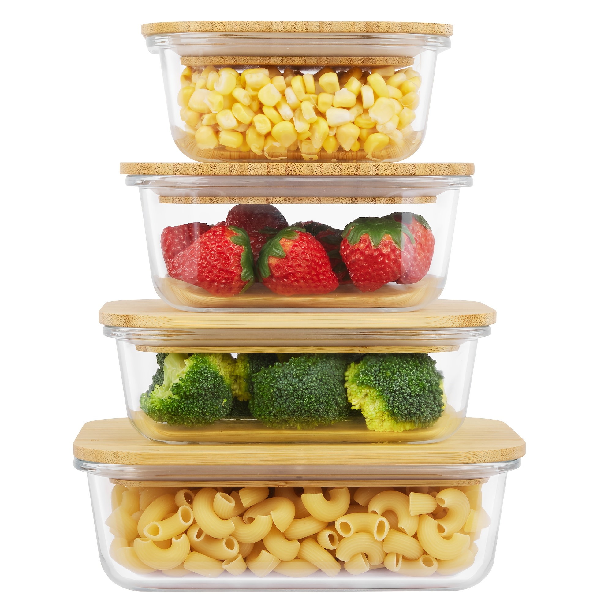 Food Storage Freezer Containers - 8pcs(4pcs Containers And 4pcs Lids) Food