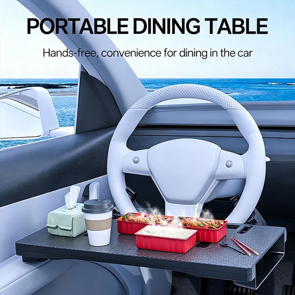 Food Storage Method - 2-in-1 Foldable Car Steering Wheel Desk