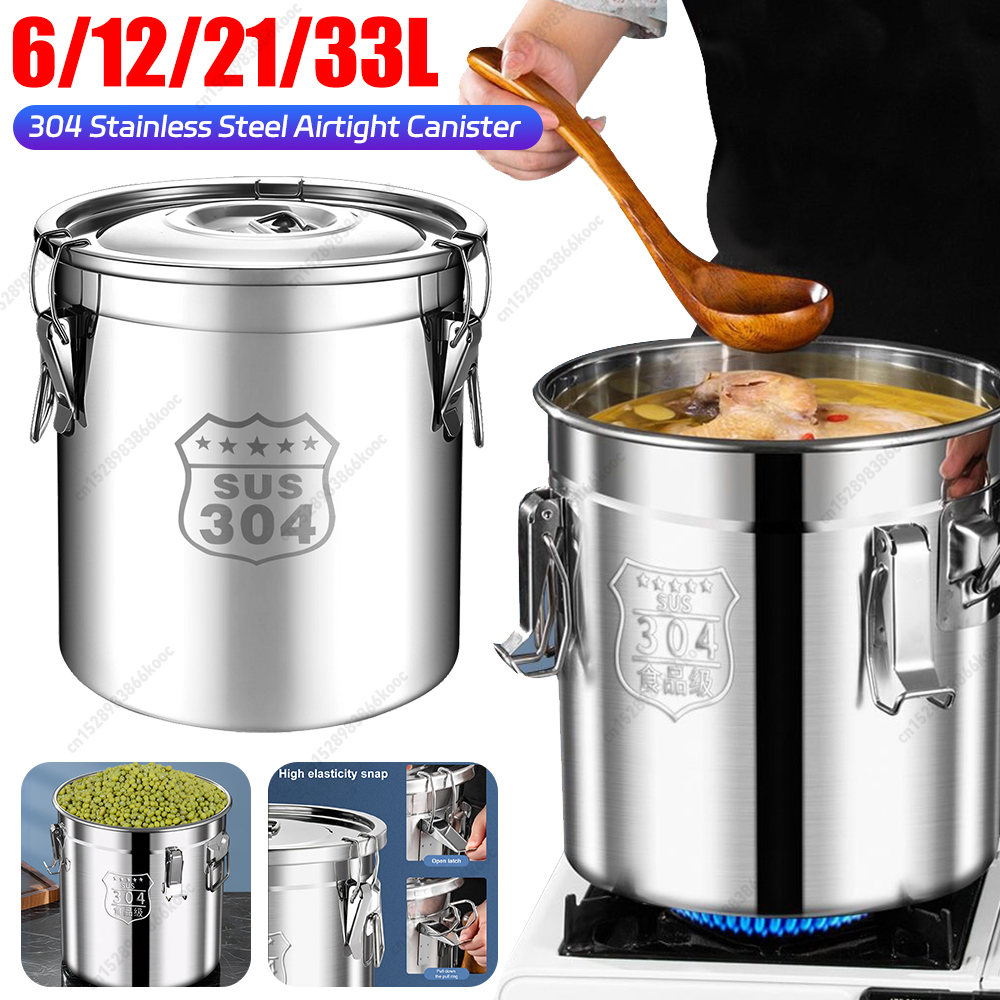 Food Storage For Room - 6/12/21/33L Stainless Steel Food Oil Sugar