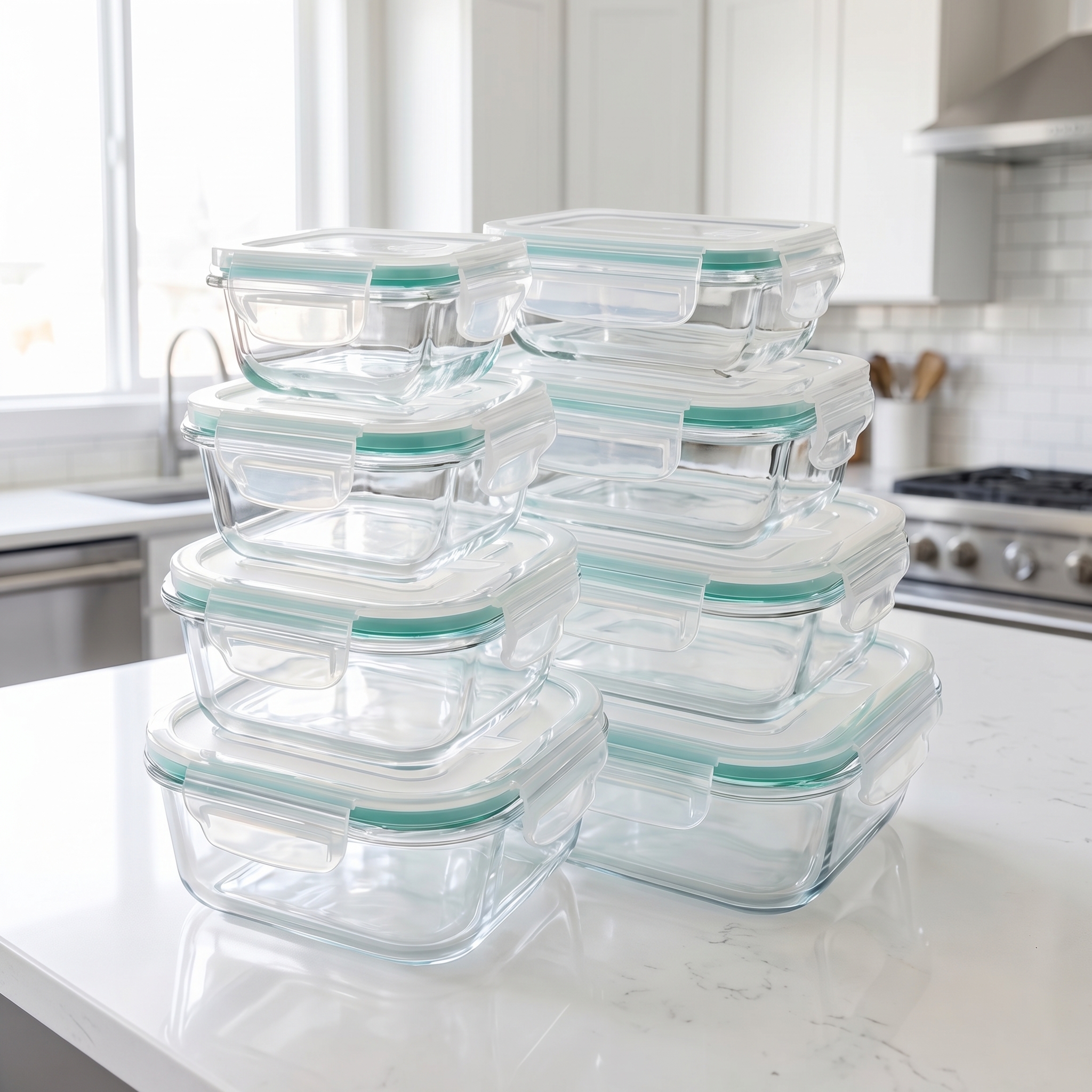 Food Storage Glass Box - A set of 8 food storage