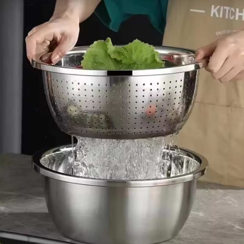 Food Storage Vegetables - Multi Functional Stainless Steel Vegetable Bowl,