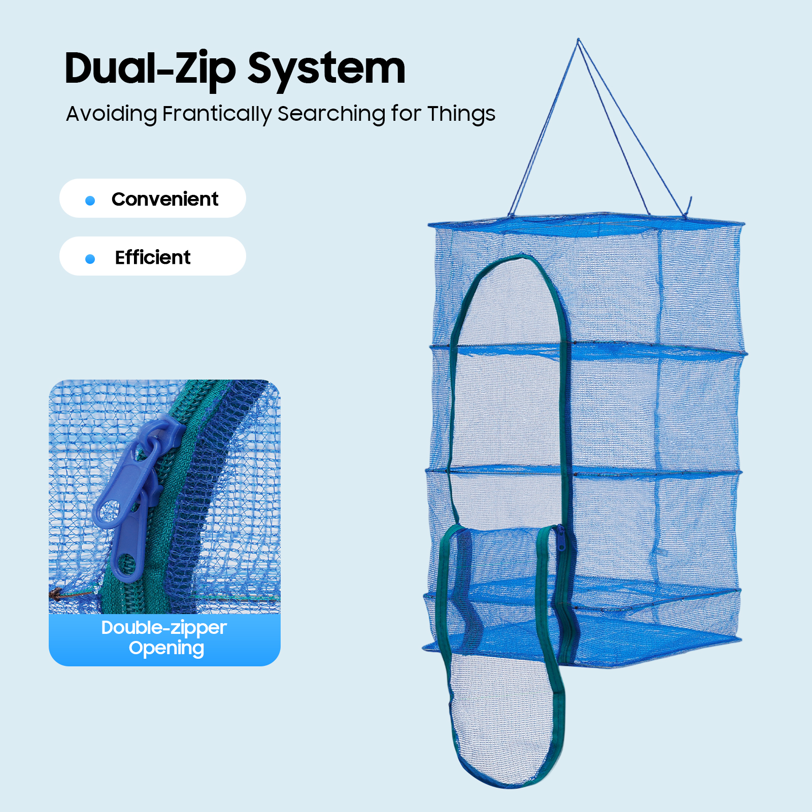 Food Storage Rack - 4-Tier Hanging Drying Net Rack, 8kg