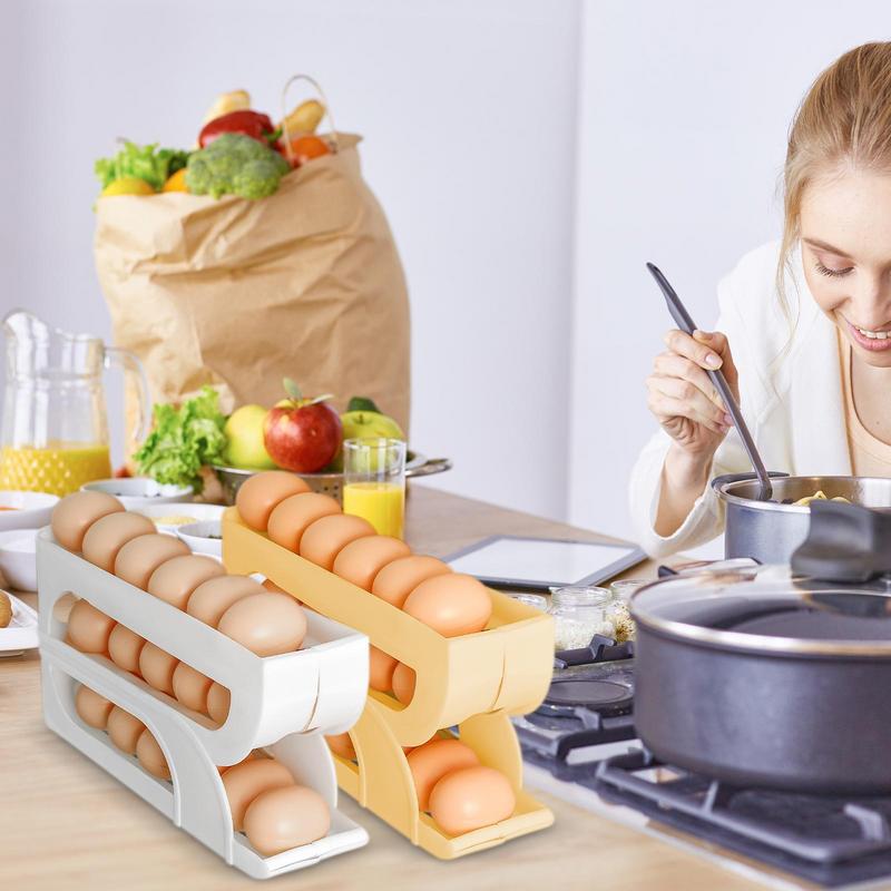 Egg Storage Holder - Automatic Scrolling Egg Rack Holder Egg