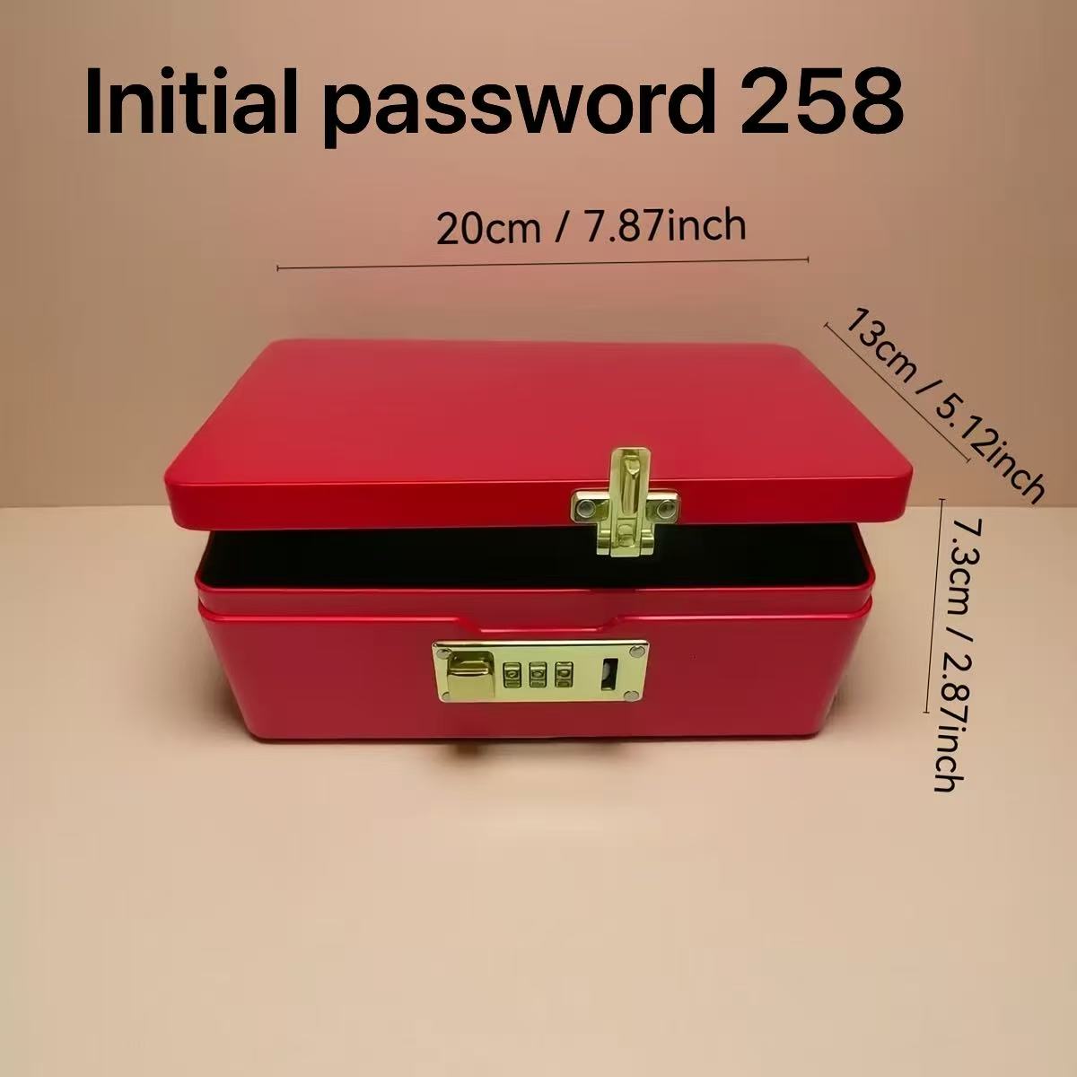 Lock And Lock Food Storage - Red Password-Locked Storage Iron Box for