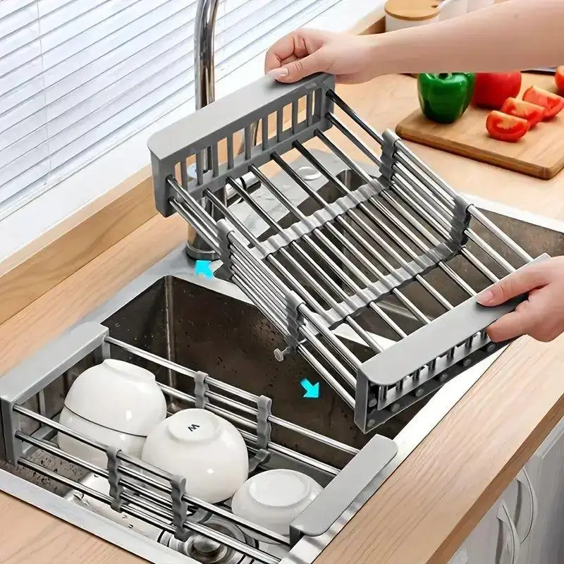 Food Storage Rack - Expandable Stainless Steel Sink Drain Basket,Collapsible