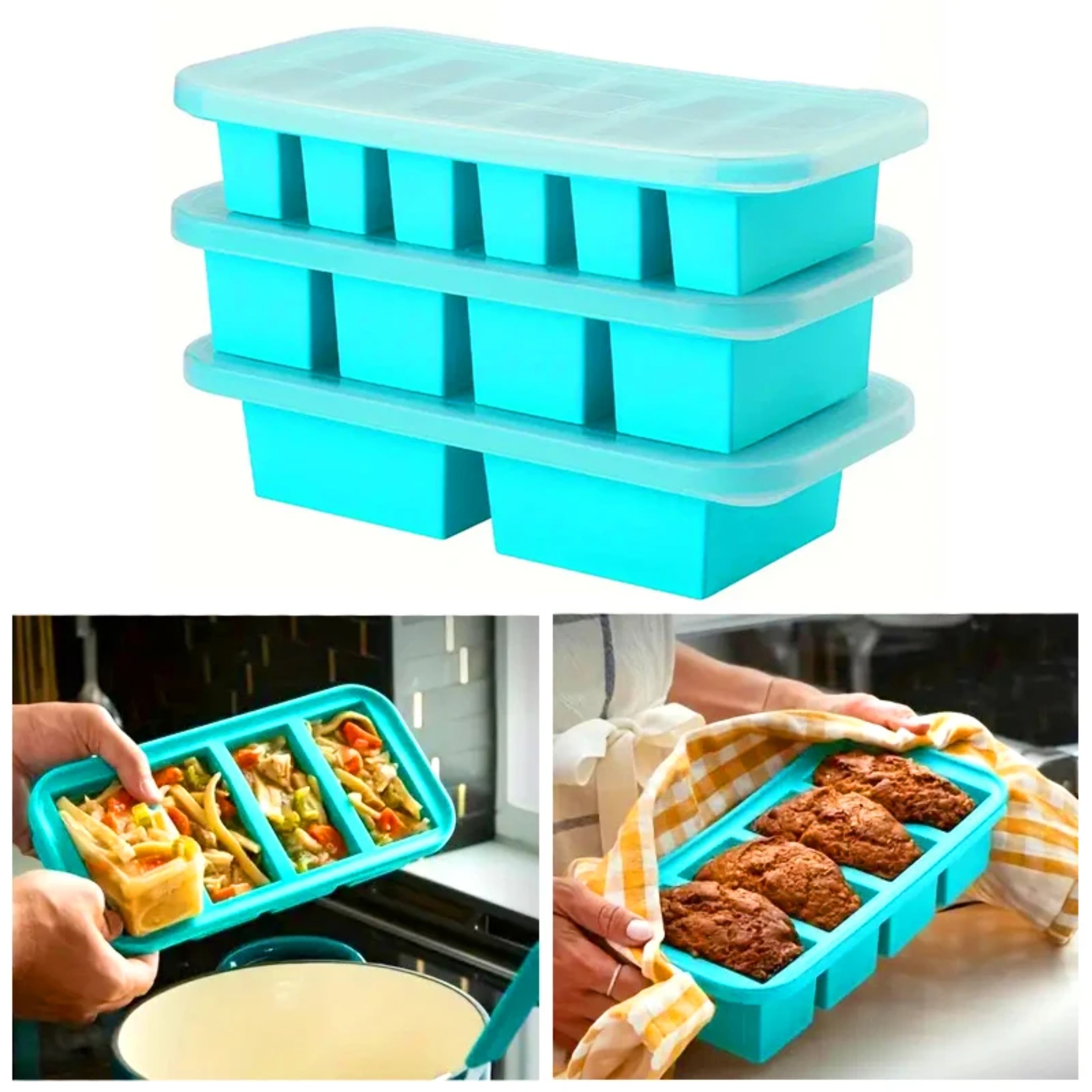 Food Storage Method - 1PC 2/4/6Grid Silicone Freezer Mold with