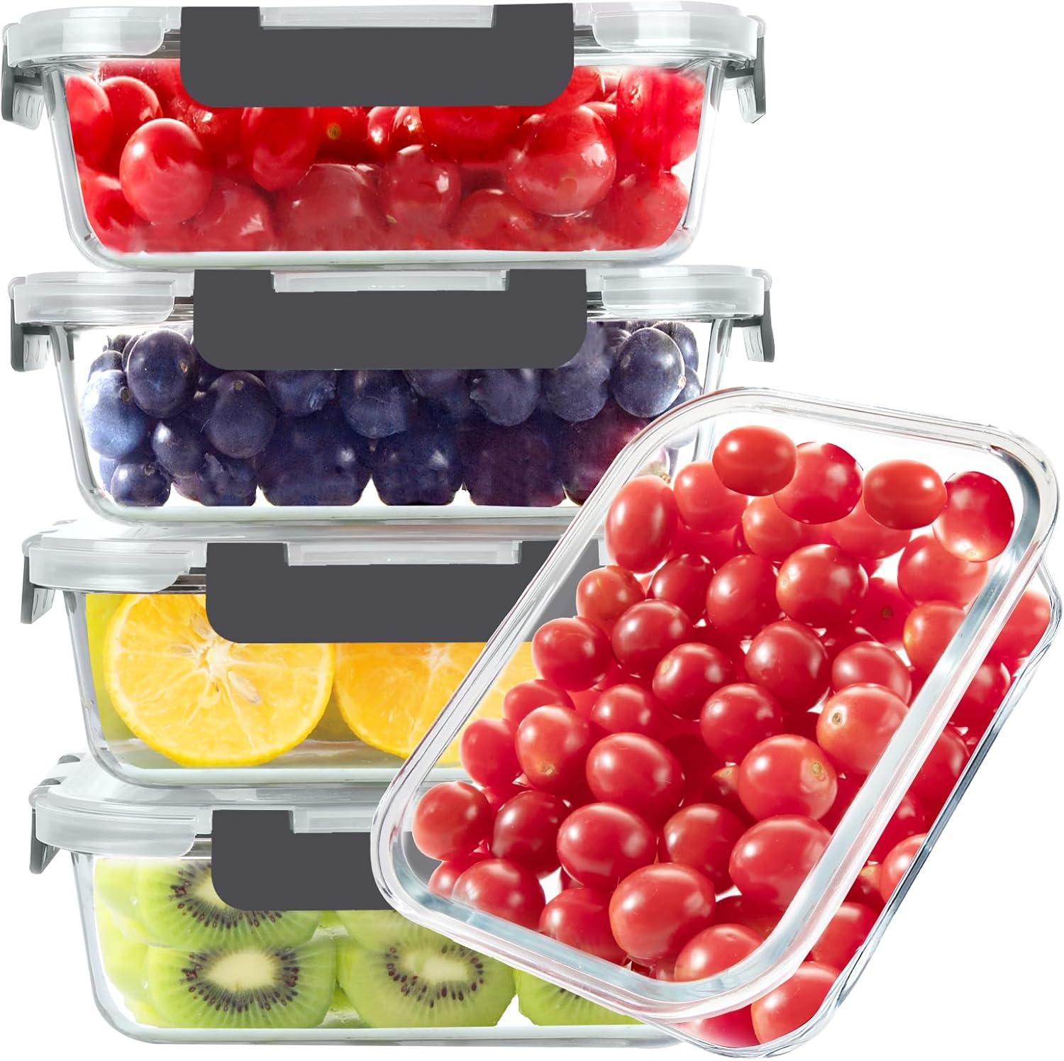 Food Storage Glass Box - Glass Food Storage Containers, 5 Pack