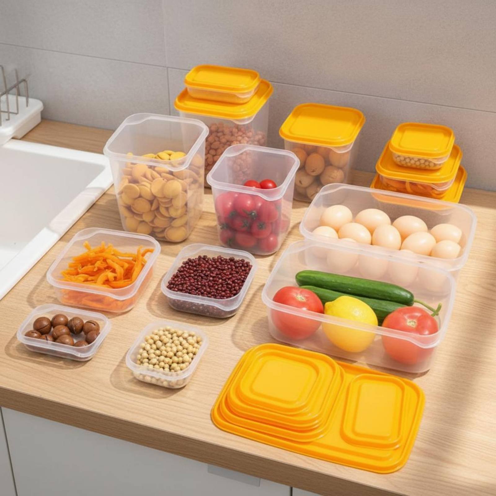 17 Pieces Fridge Storage Box S - Food Storage Containers Plastic Box reseña y precio