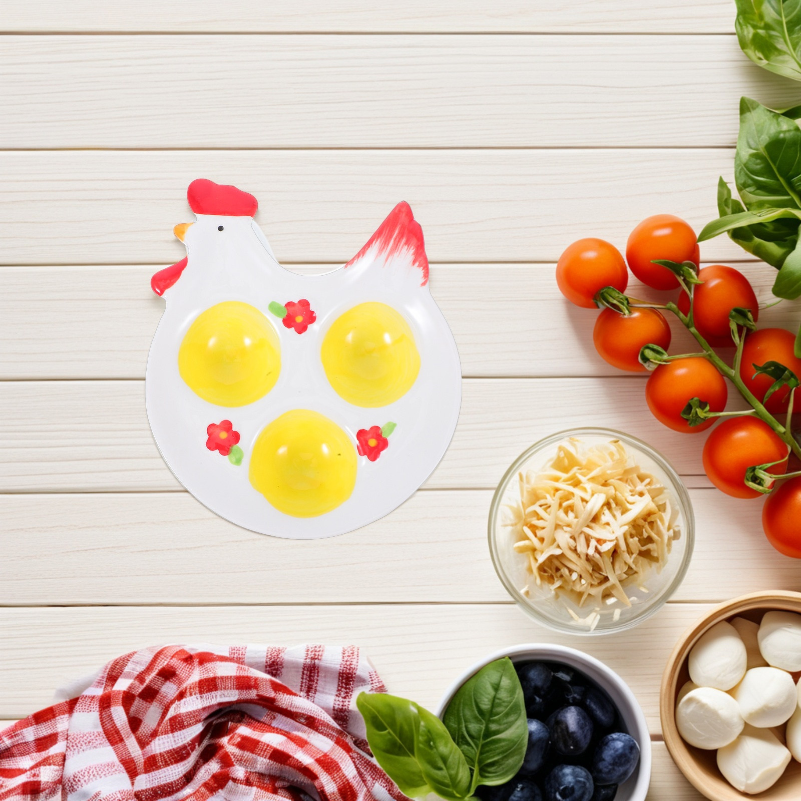 Chicken Shaped Egg Holder Thre - Egg Storage Holder reseña y precio
