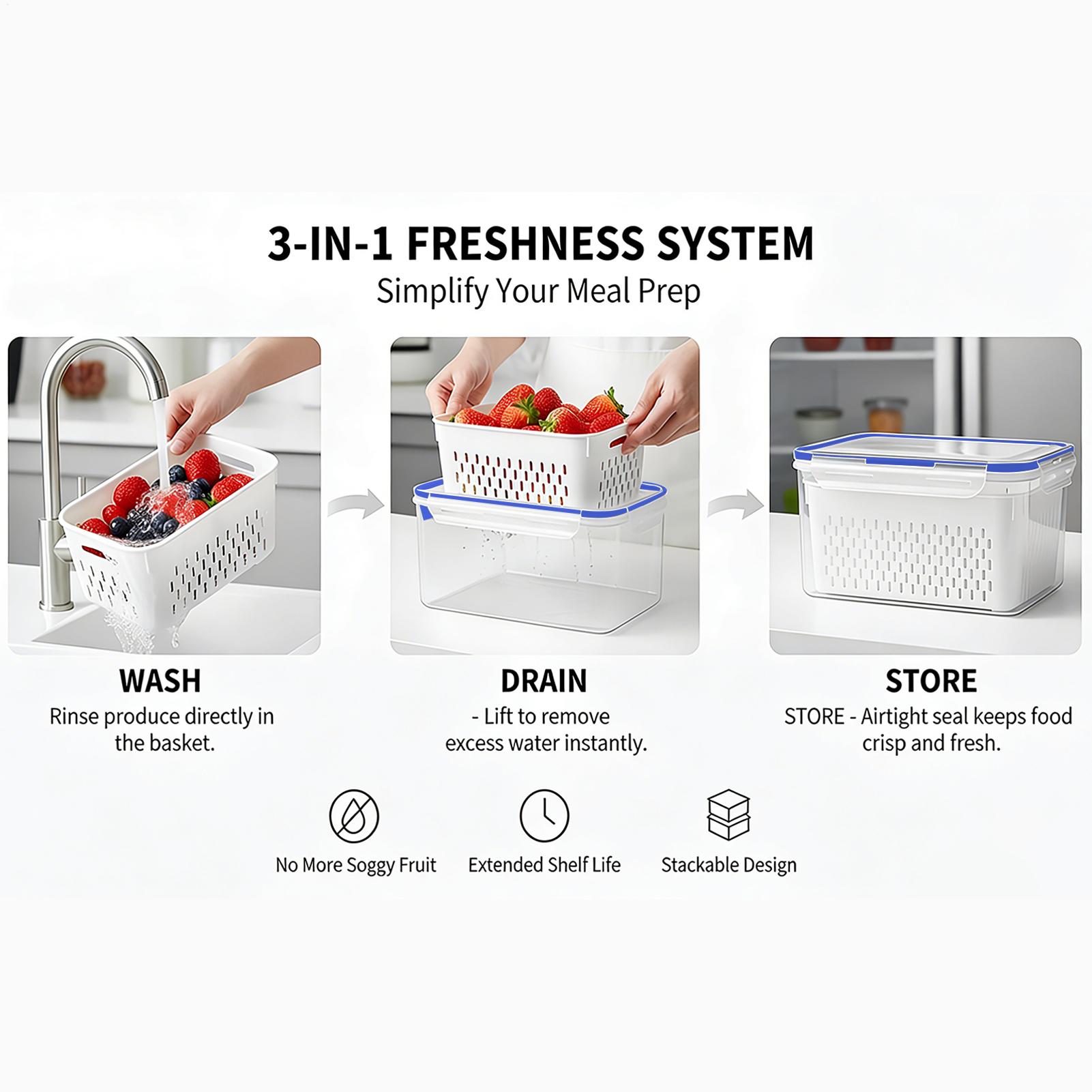4 In 1 Food Storage Container  - Food Storage Vegetables reseña y precio