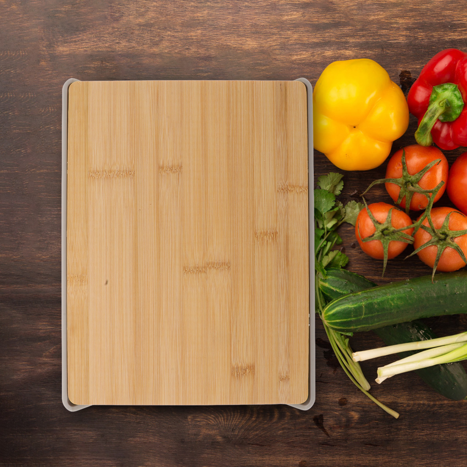 Bamboo Cutting Board with Pull - Food Storage Vegetables reseña y precio