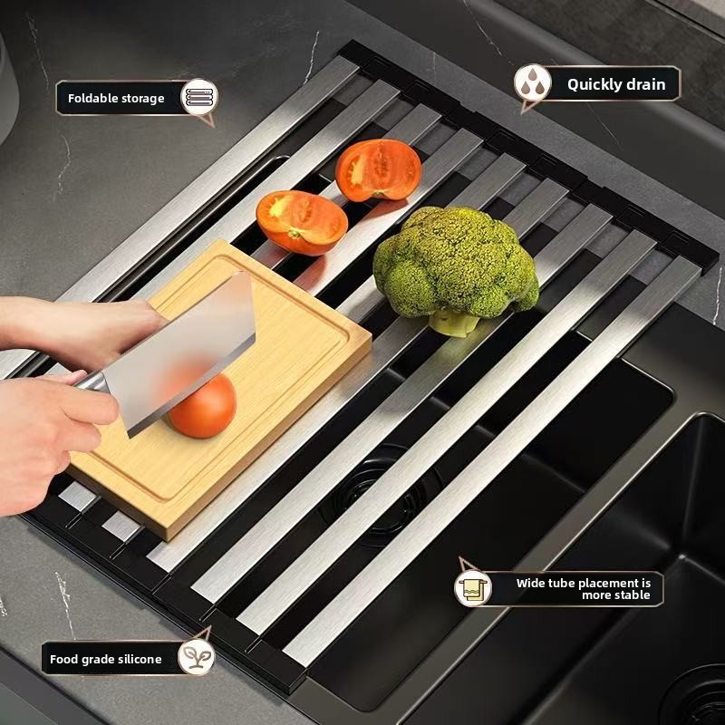 42X32 5cm Stainless Steel Sink - Food Storage Rack reseña y precio