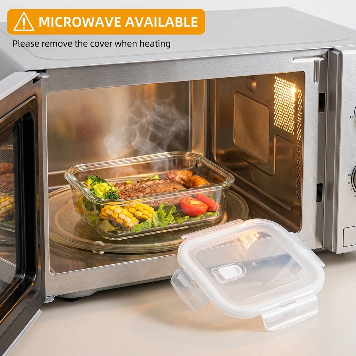 White Glass Bento Box,High Bor - Food Storage Glass Box reseña y precio