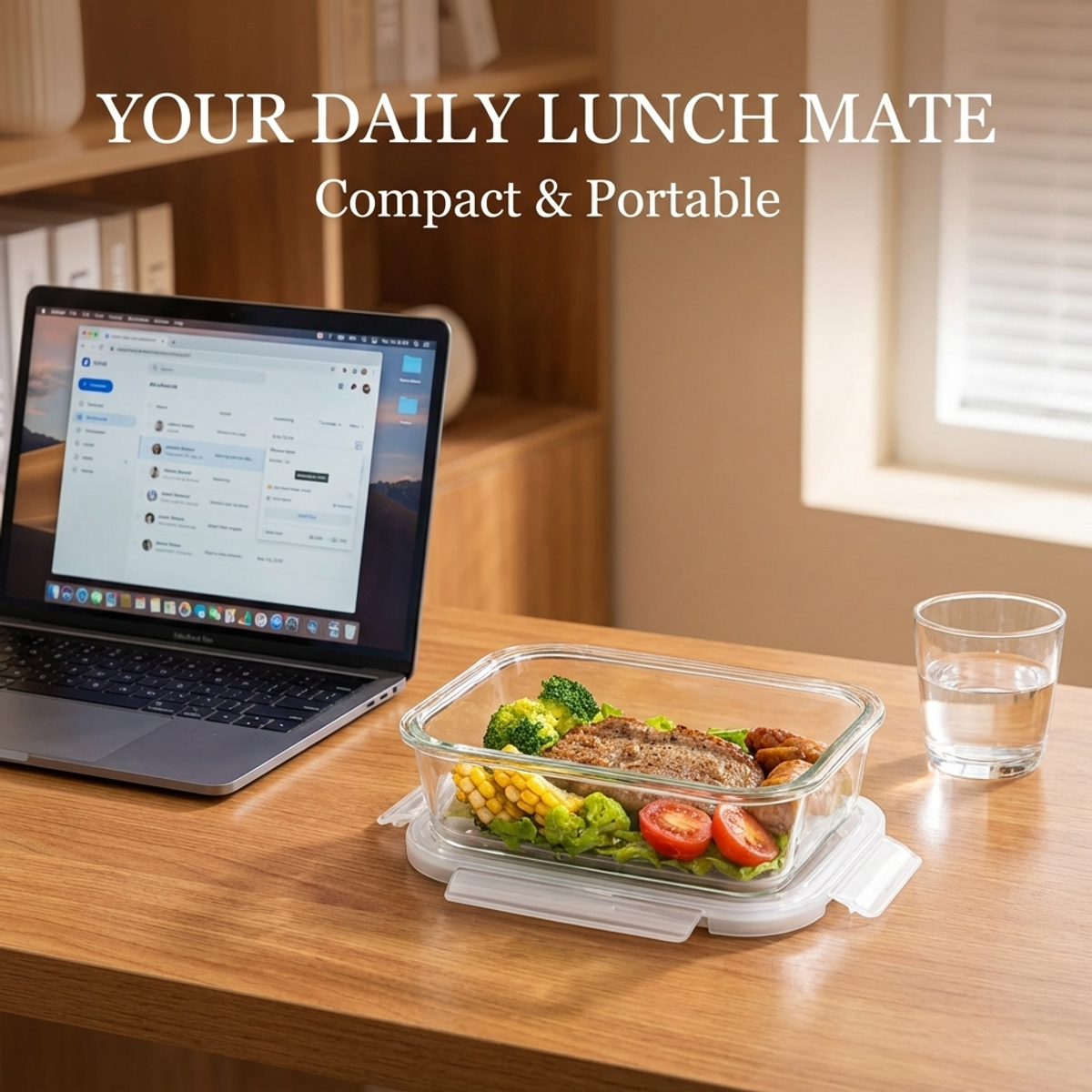 White Glass Bento Box,High Bor - Food Storage Glass Box reseña y precio
