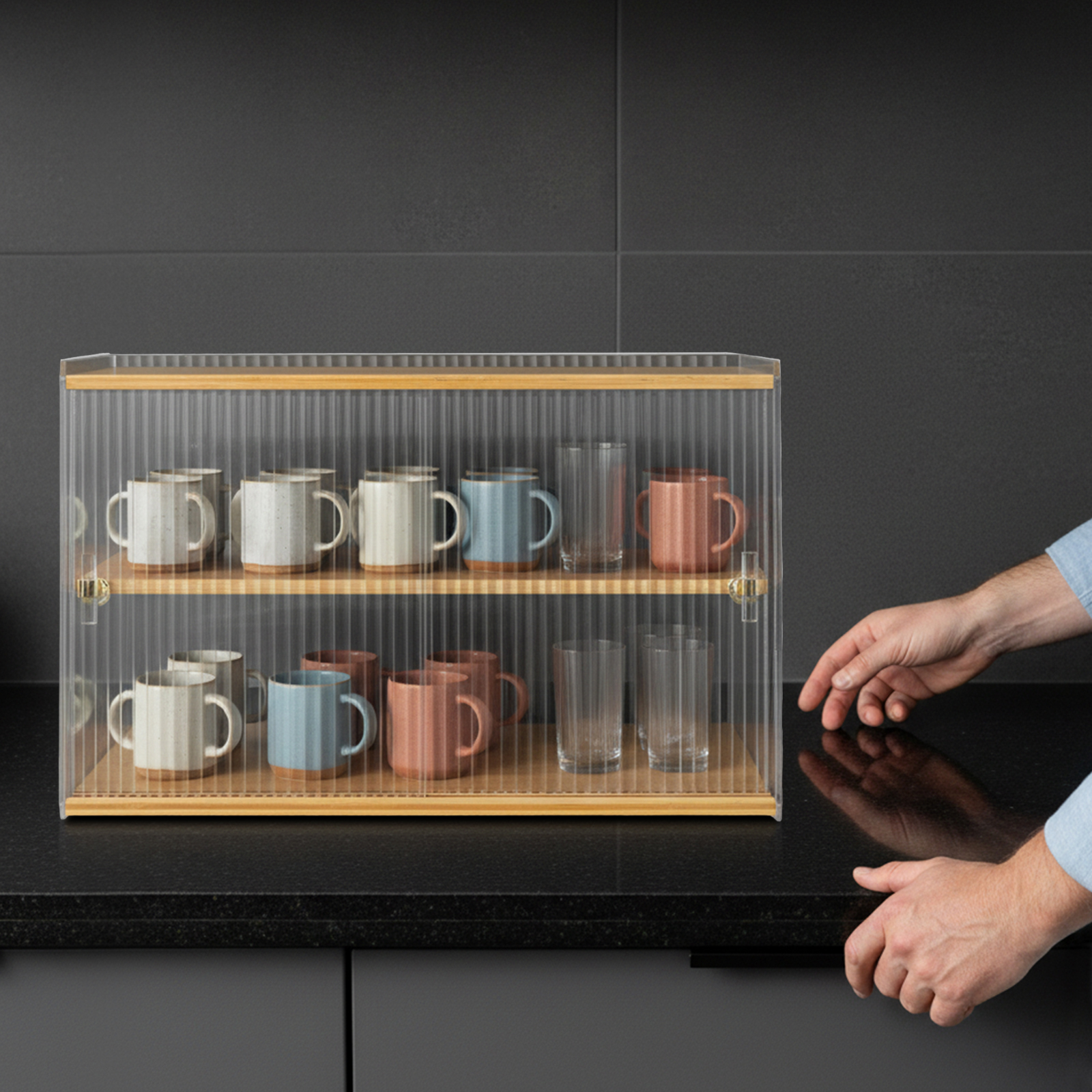 Cup Storage Rack, Bamboo Sideb - Food Storage Room reseña y precio