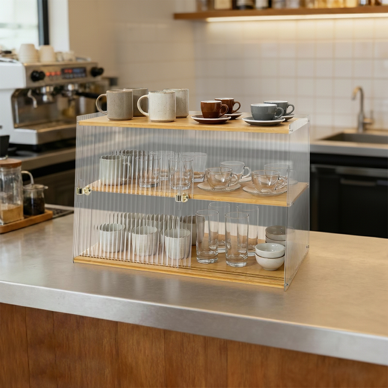 Cup Storage Rack, Bamboo Sideb - Food Storage Room reseña y precio