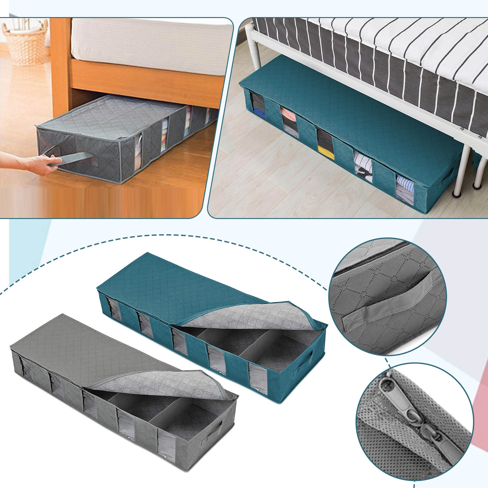 Under Bed Dust-Proof Storage O - Food Storage Under Bed reseña y precio
