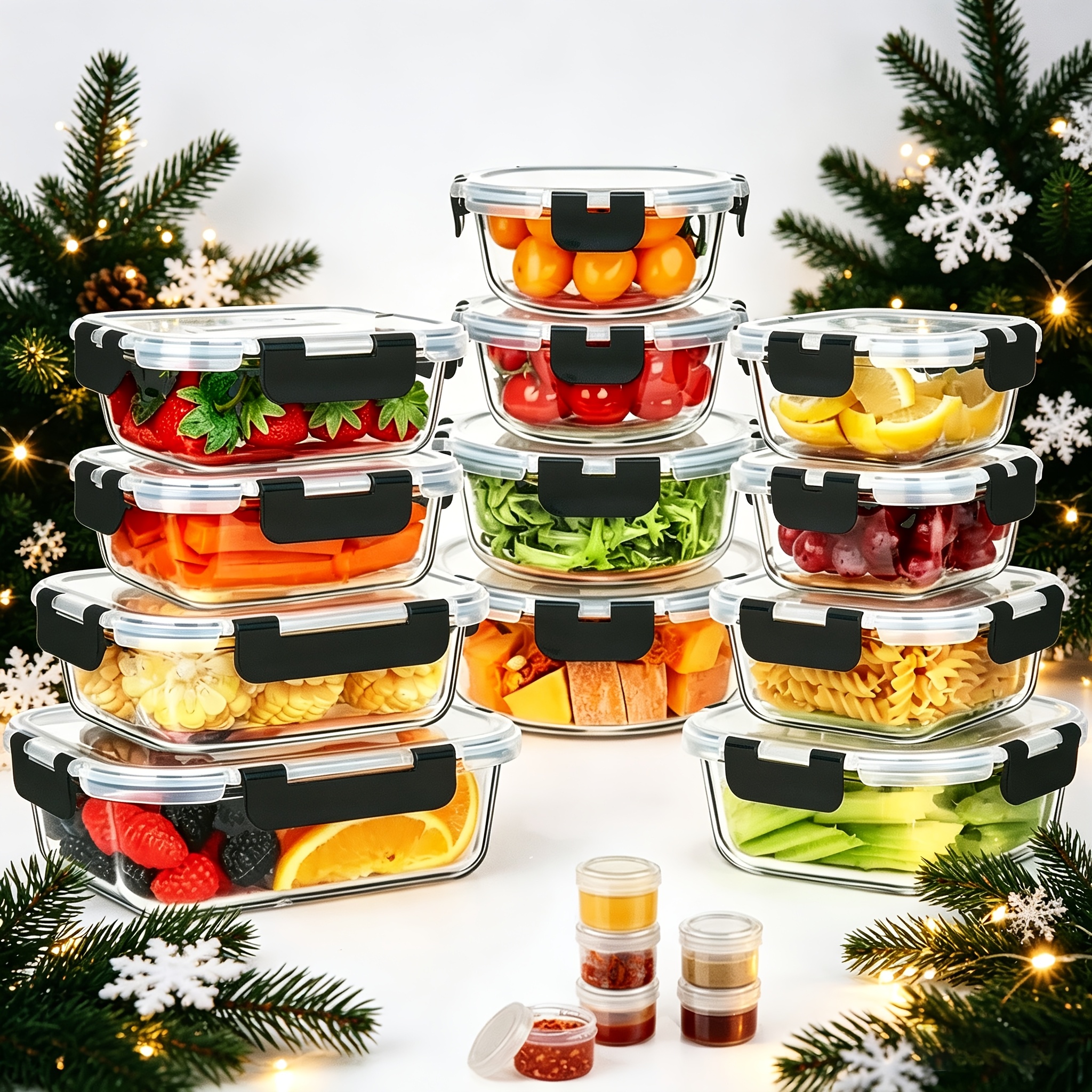17pcs Glass Food Storage Conta - Food Storage Freezer Containers reseña y precio