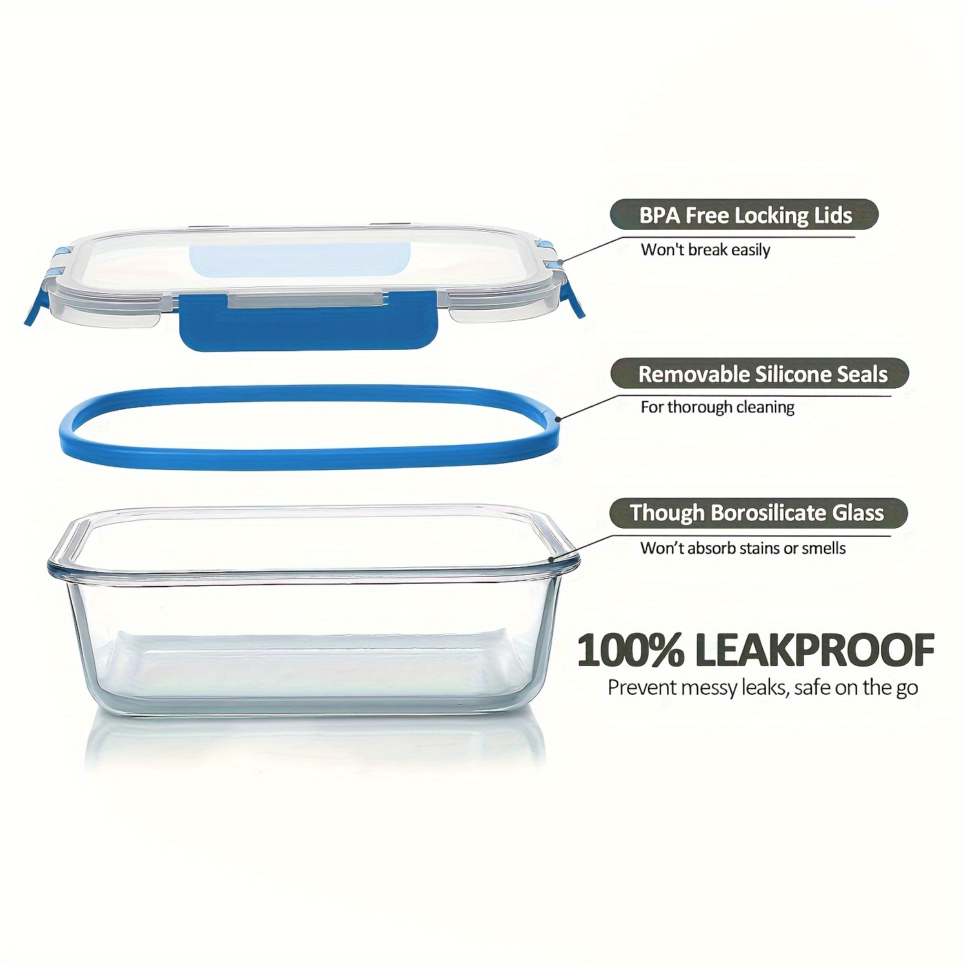 17pcs Glass Food Storage Conta - Food Storage Freezer Containers reseña y precio