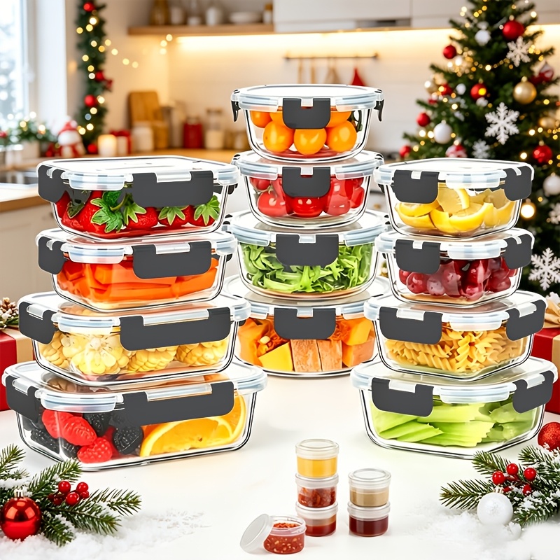 17pcs Glass Food Storage Conta - Food Storage Freezer Containers reseña y precio