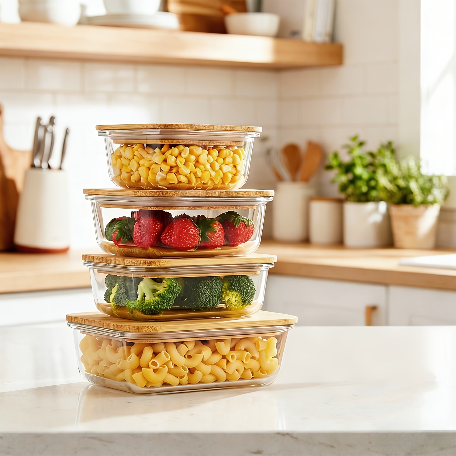 8pcs(4pcs Containers And 4pcs  - Food Storage Freezer Containers reseña y precio