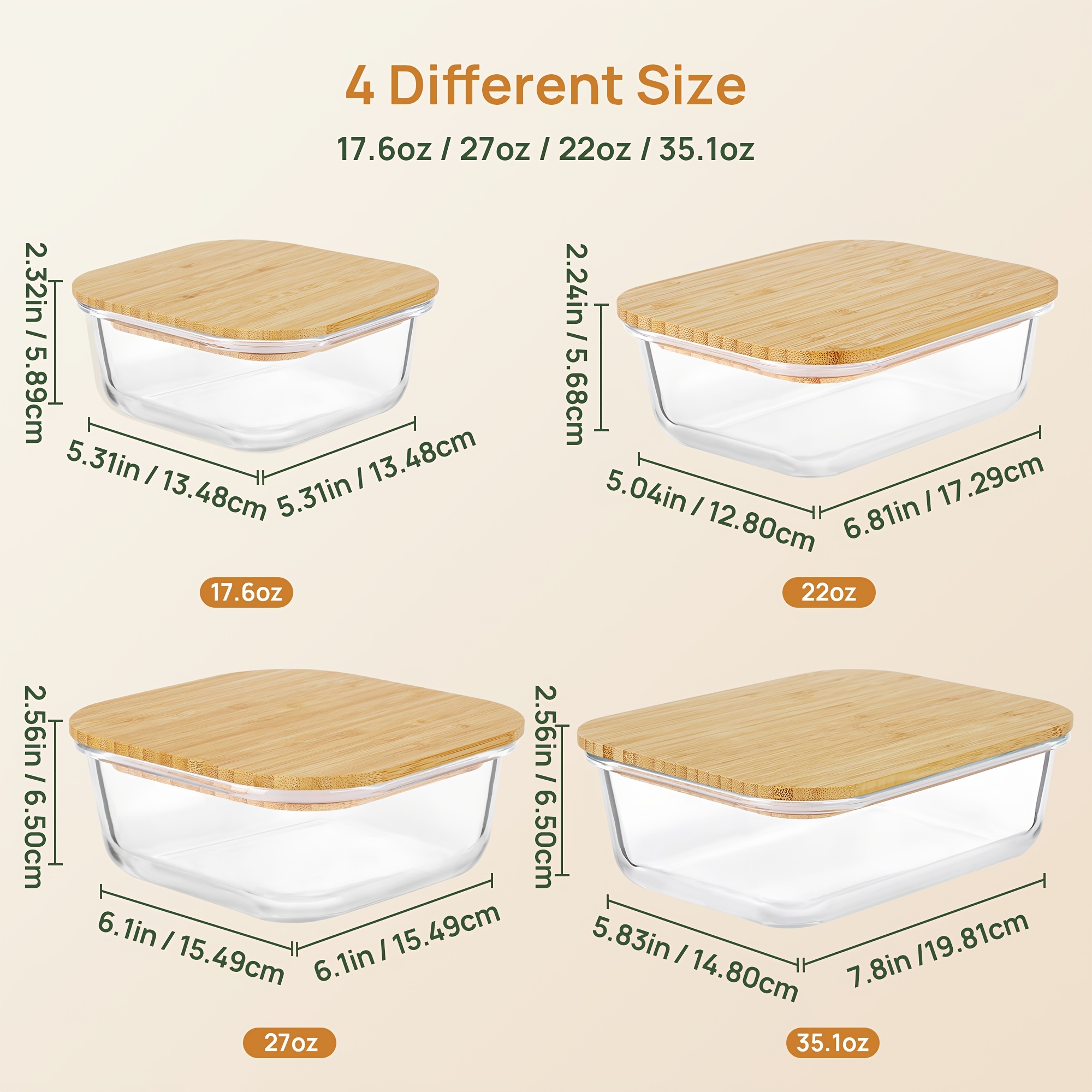 8pcs(4pcs Containers And 4pcs  - Food Storage Freezer Containers reseña y precio