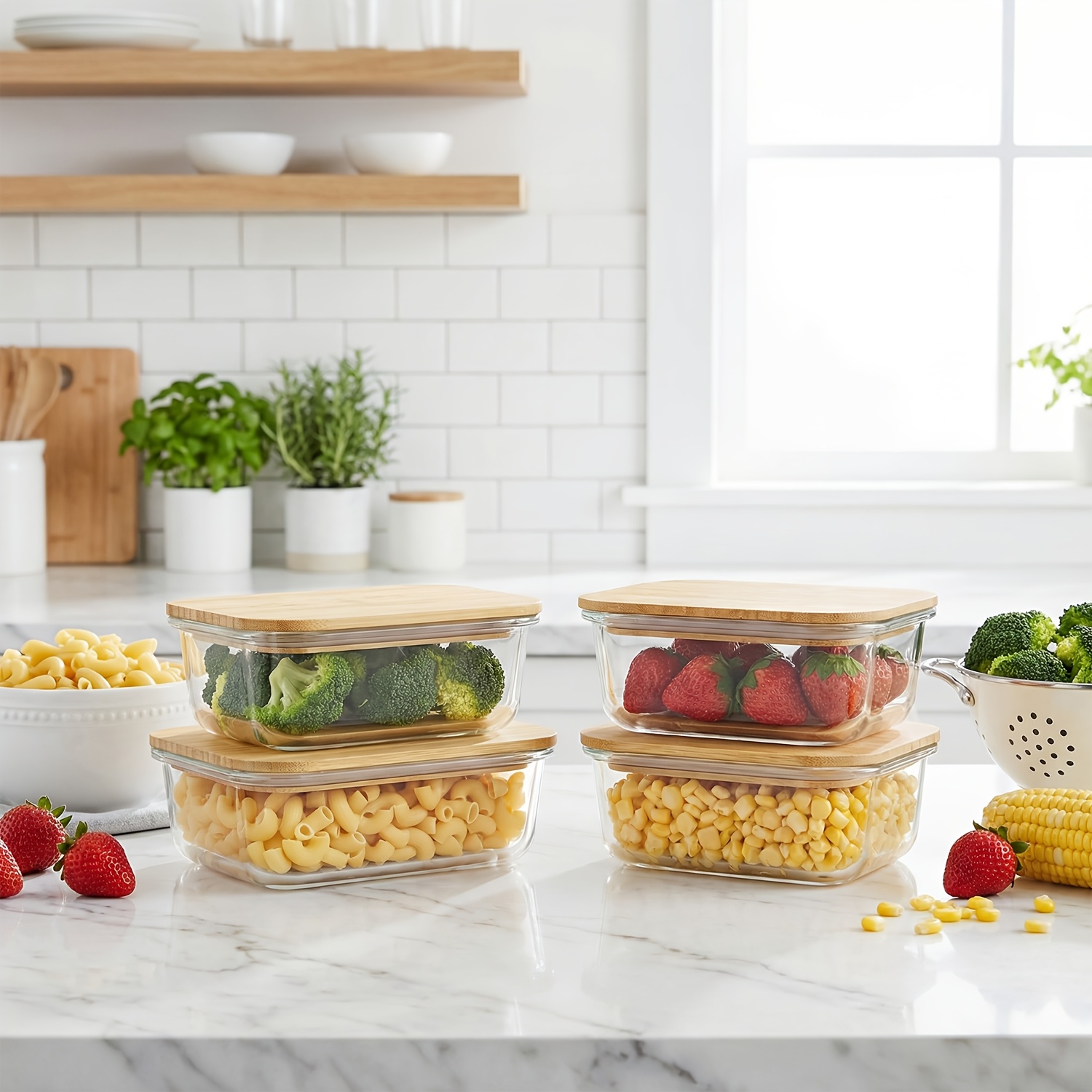 8pcs(4pcs Containers And 4pcs  - Food Storage Freezer Containers reseña y precio