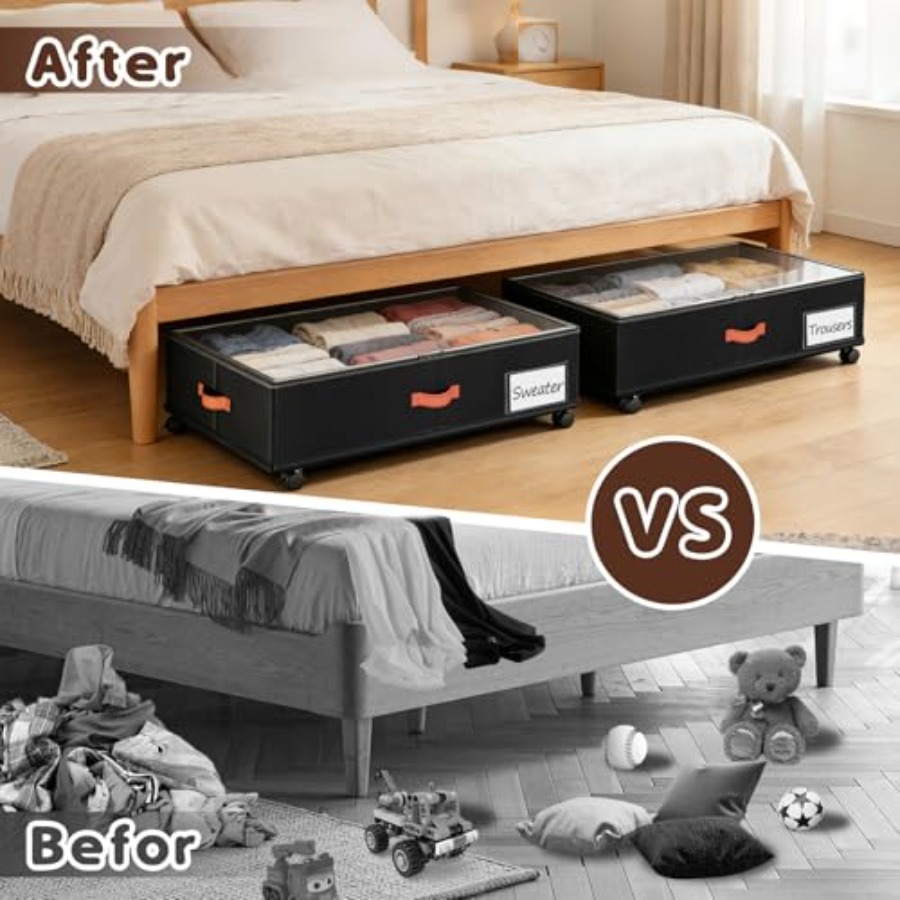 2026Under Bed Storage with Whe - Food Storage Under Bed reseña y precio