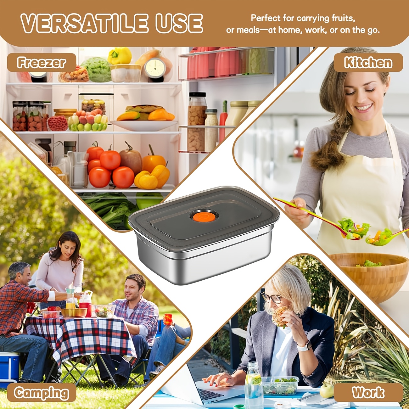 10-Piece Stainless Steel Food  - Food Storage Freezer Containers reseña y precio