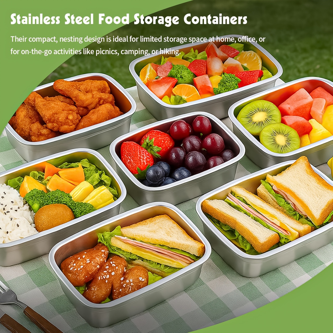 10-Piece Stainless Steel Food  - Food Storage Freezer Containers reseña y precio