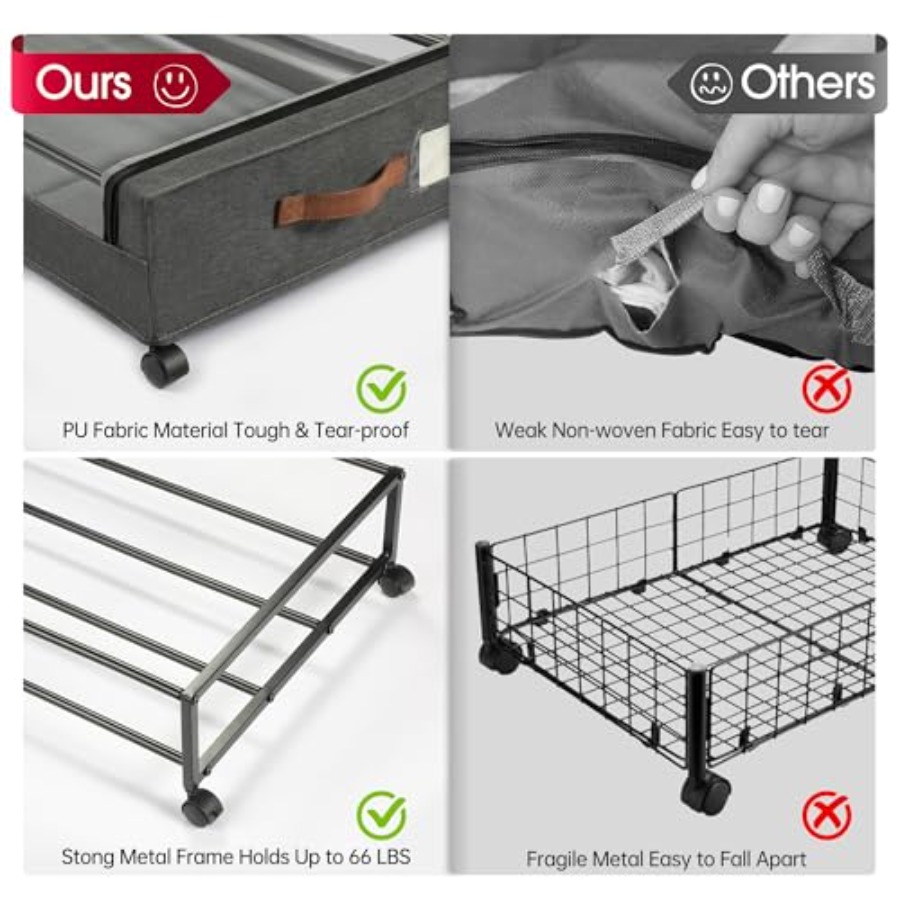 2026Under Bed Storage with Whe - Food Storage Under Bed reseña y precio