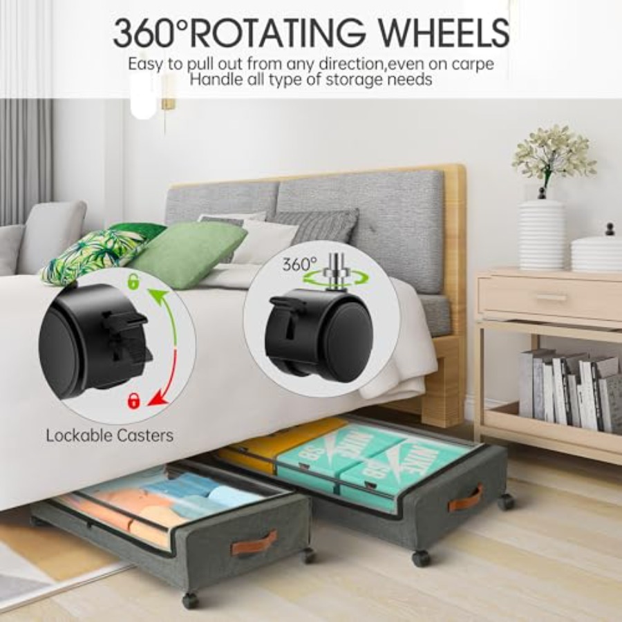 2026Under Bed Storage with Whe - Food Storage Under Bed reseña y precio