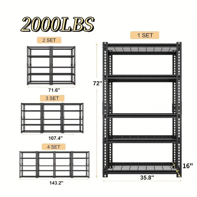 5-Tier Heavy-Duty Metal Utilit - Food Storage Room reseña y precio