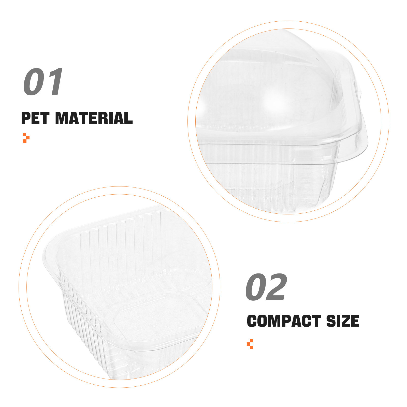 50Pcs Cake Packaging Clear Pla - Food Storage Containers Plastic Box reseña y precio