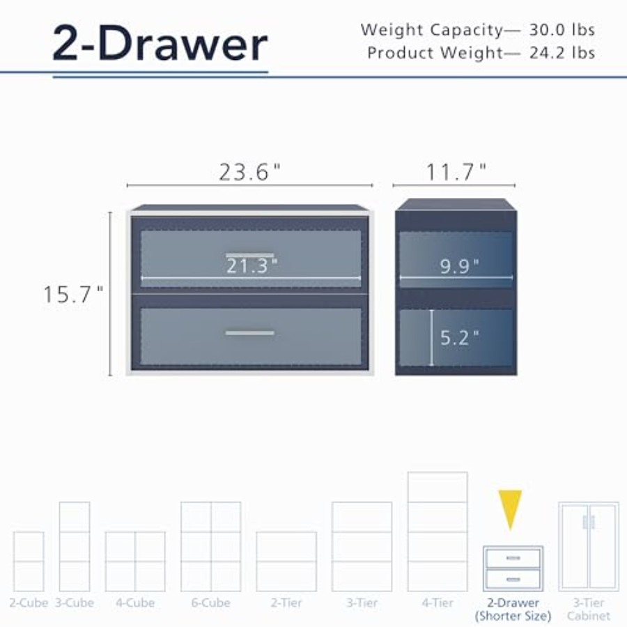 Apexa 2-Drawer Wooden Stackabl - Food Storage Under Bed reseña y precio