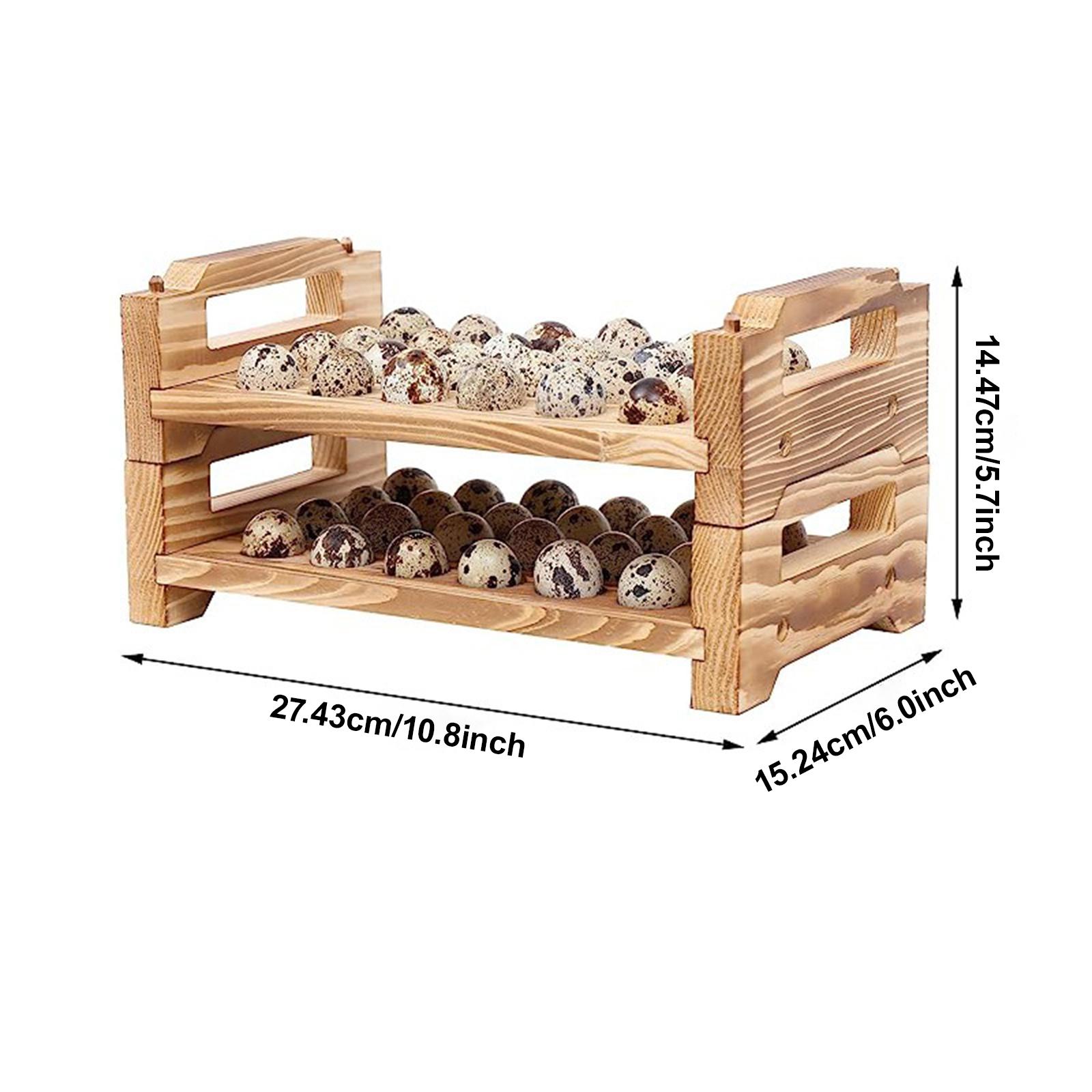 Stackable Wood Egg Holder Rack - Egg Storage Holder reseña y precio