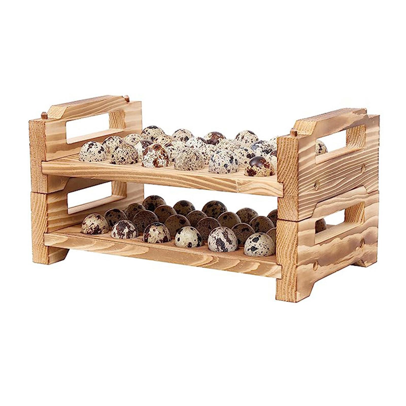 Stackable Wood Egg Holder Rack - Egg Storage Holder reseña y precio