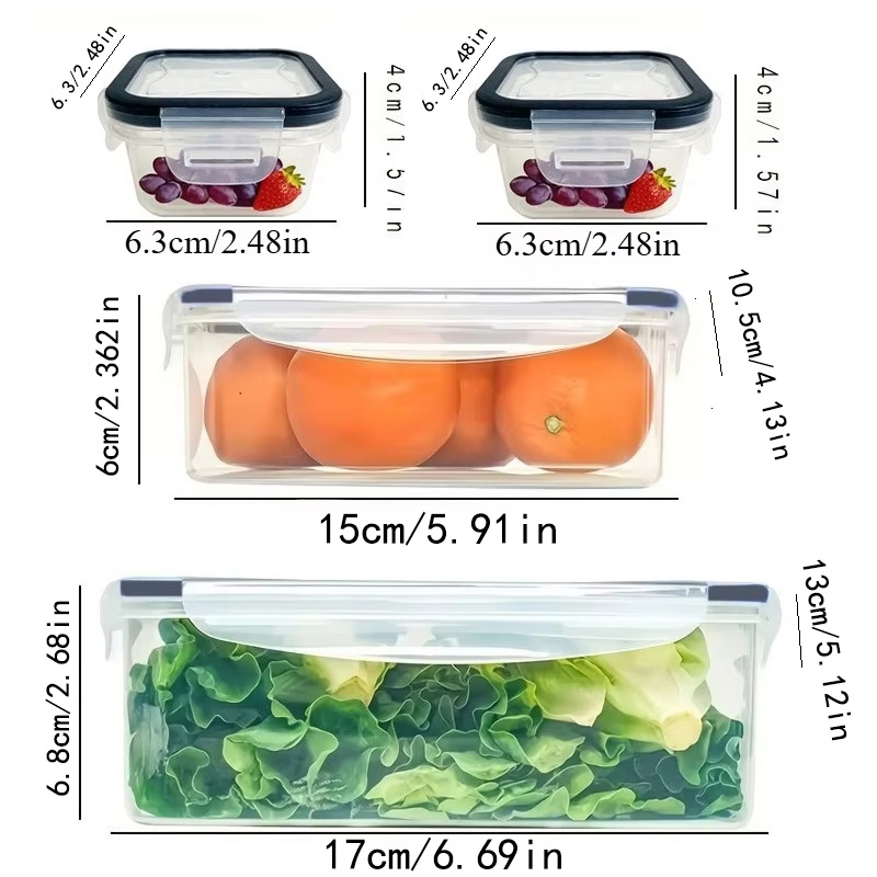 8Pcs Set Includes 4 Containers - Food Storage Freezer Containers reseña y precio