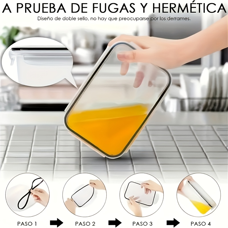 8Pcs Set Includes 4 Containers - Food Storage Freezer Containers reseña y precio