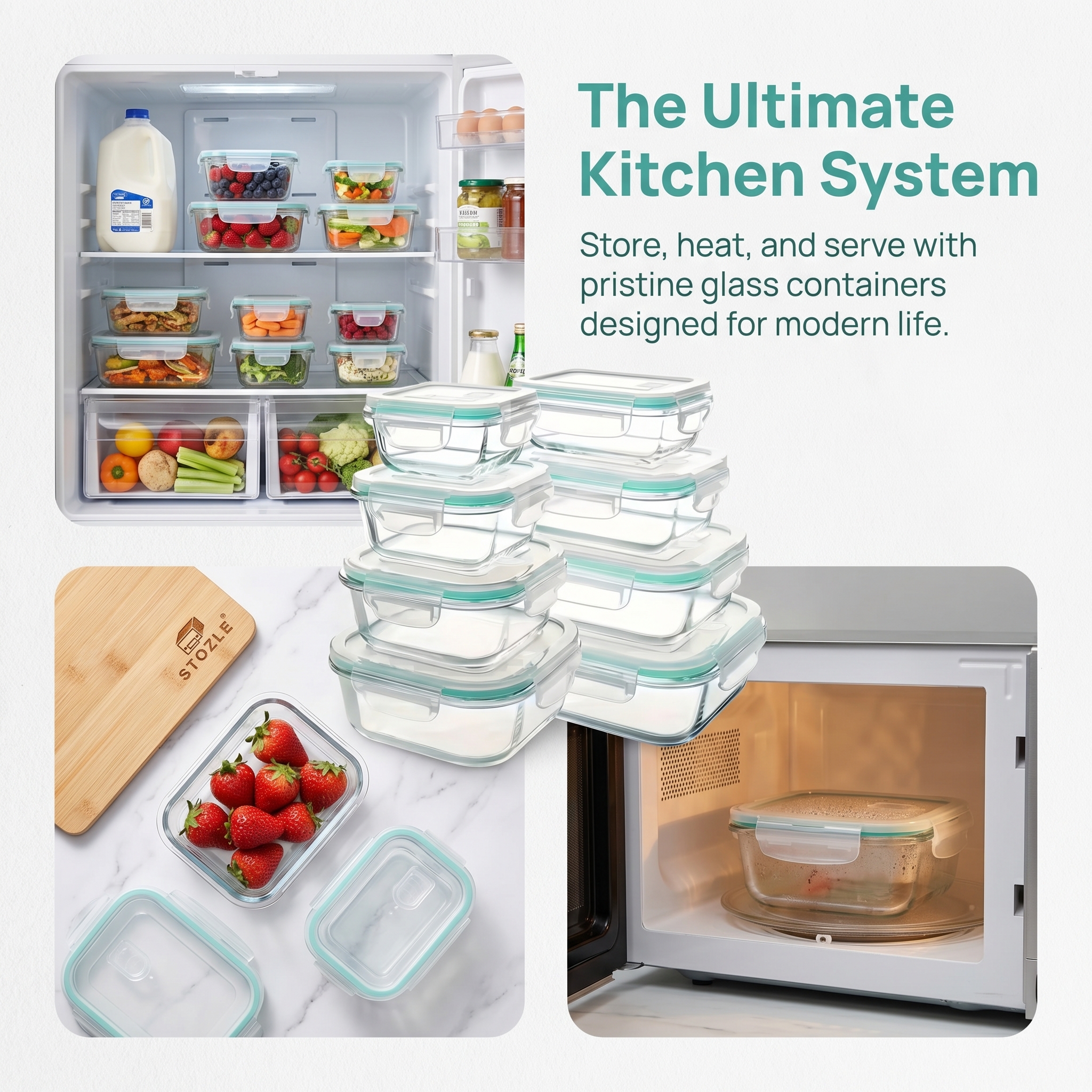 A set of 8 food storage contai - Food Storage Glass Box reseña y precio