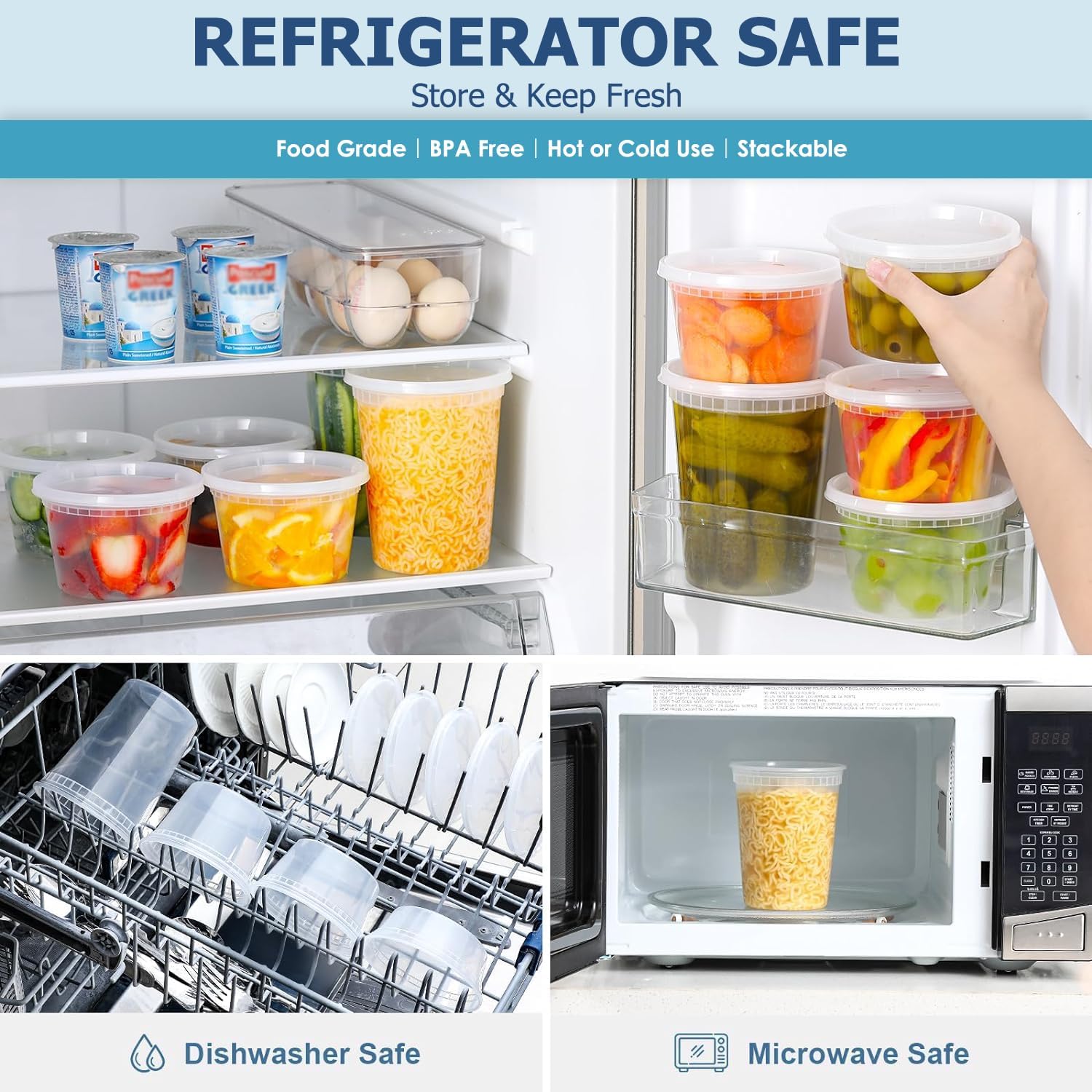 24pcs Deli Food Storage Contai - Food Storage Freezer Containers reseña y precio