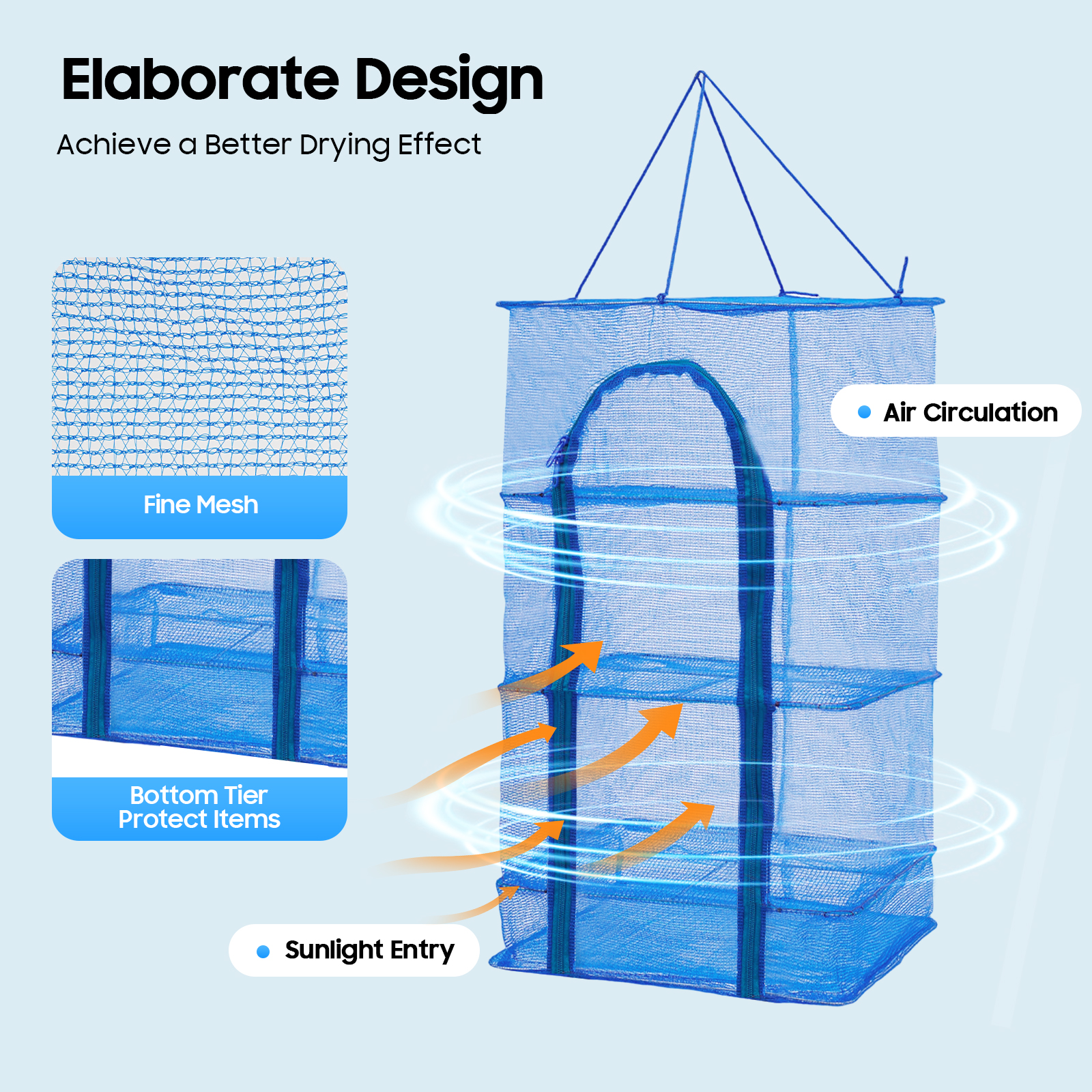 4-Tier Hanging Drying Net Rack - Food Storage Rack reseña y precio
