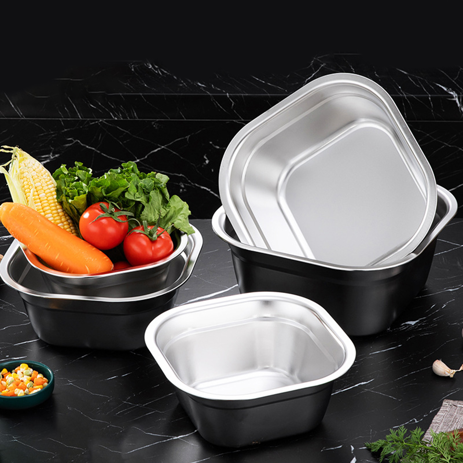 Stainless Steel Square Basin V - Food Storage For Room reseña y precio