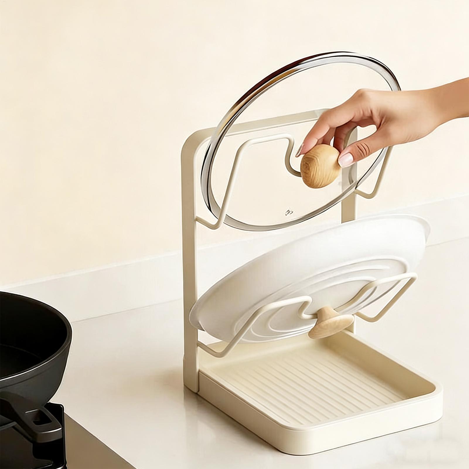 Pot Lid Organizer Anti-Slip Ki - Food Storage Room reseña y precio
