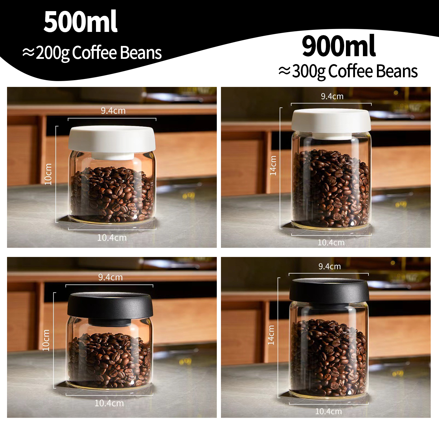 OANKR Vacuum Coffee Canister 5 - Food Storage Glass Box reseña y precio