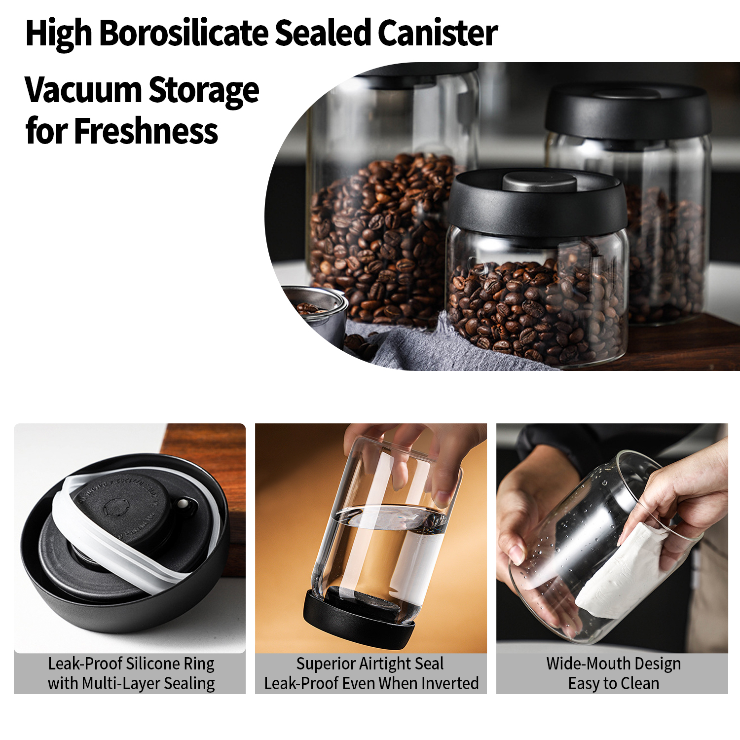 OANKR Vacuum Coffee Canister 5 - Food Storage Glass Box reseña y precio