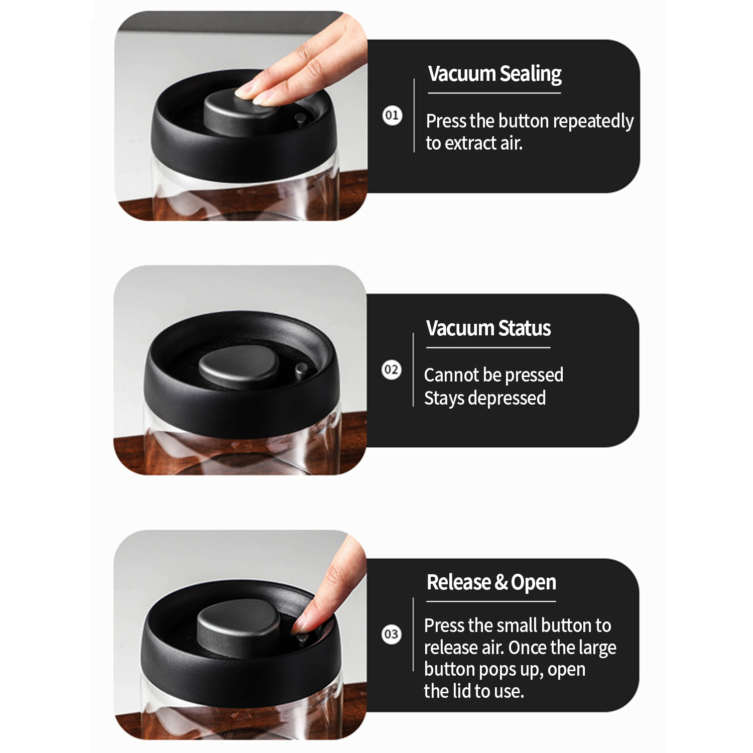 OANKR Vacuum Coffee Canister 5 - Food Storage Glass Box reseña y precio